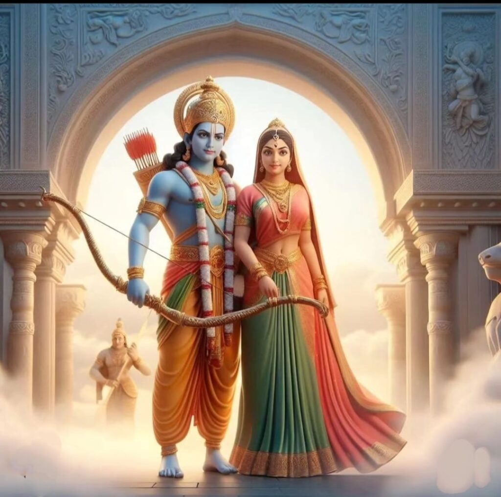 ai generated images of shri ram and sita . ai generated lord ram . श्री राम फोटो 3d