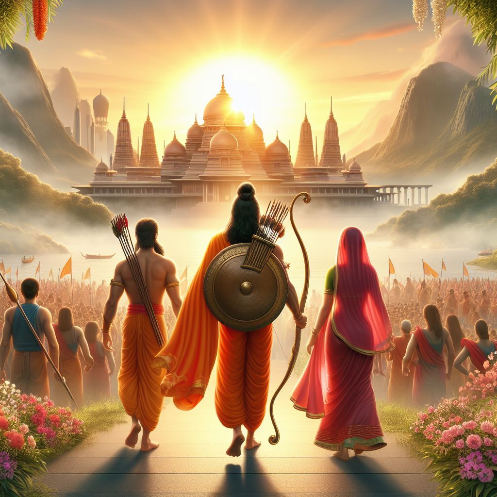 Ayodha Shri Ram Mandir inauguration 3D Ai image generation Prompt
