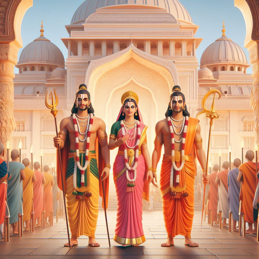 Shri Ram Mandir inauguration 3D Ai Photo Editing . ram mandir ai photo image