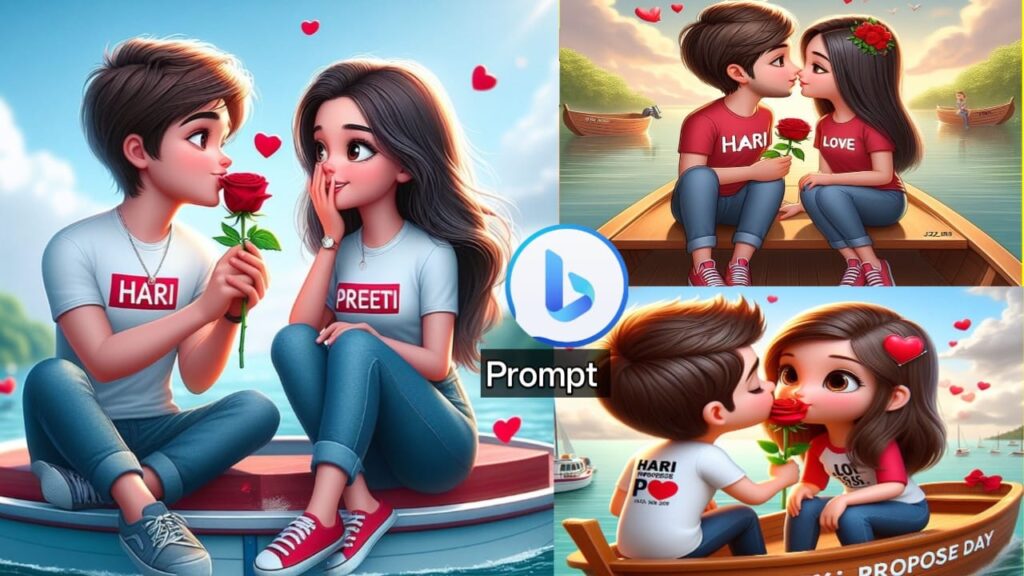 Happy Propose day ai 3d photo editing 2024 . Propose day special 3D ai images photo editing prompt