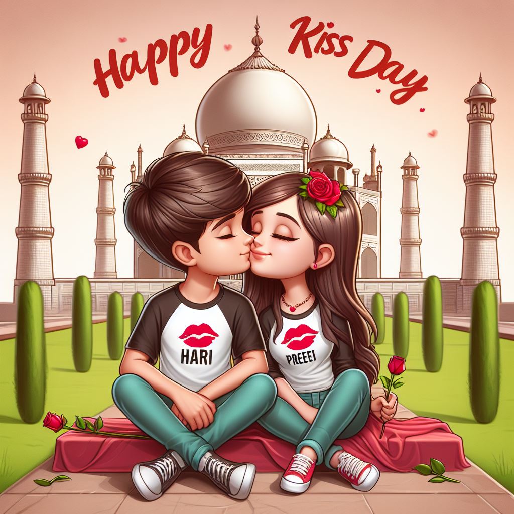 Happy Kiss Day ai images prompt 2024 . Happy Kiss day ai 3d photo editing 2024