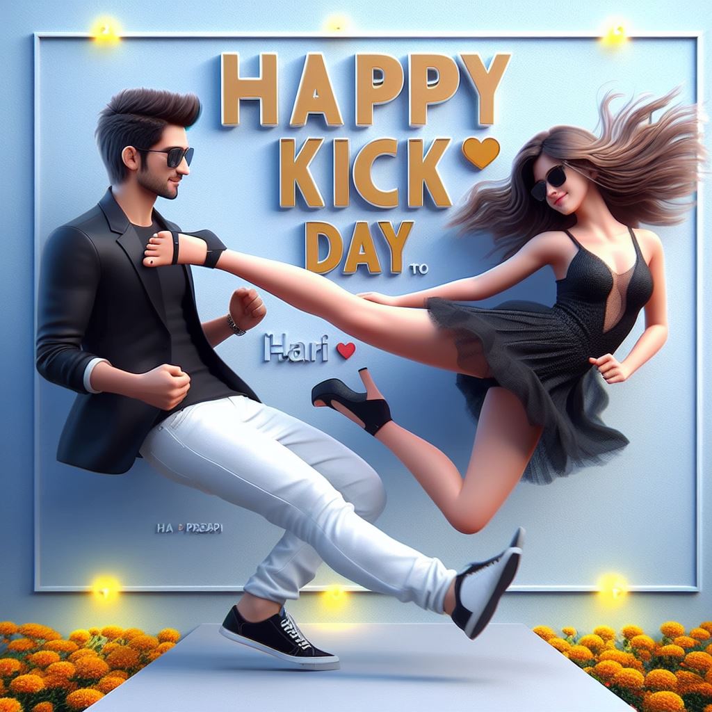Happy Kick Day Ai Photo (images) Editing prompt 2024 . Happy Kick Day Trending 3D Ai image prompt