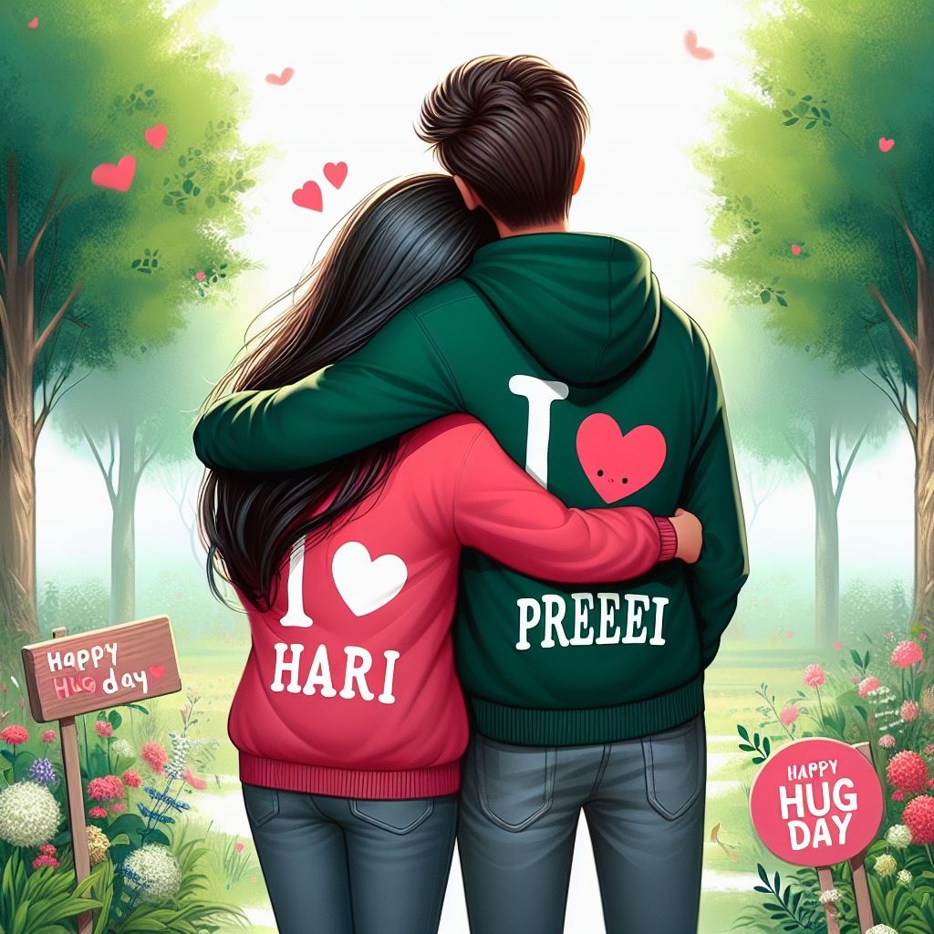 Happy hug day ai images prompt . हैप्पी हग डे ai इमेज prompt