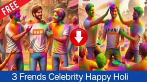 Read more about the article 3 Friends Happy Holi Photo Editing  bing ai image creator instagram . holi bing image creator . 3 Friends Happy Holi Ai Prompt
