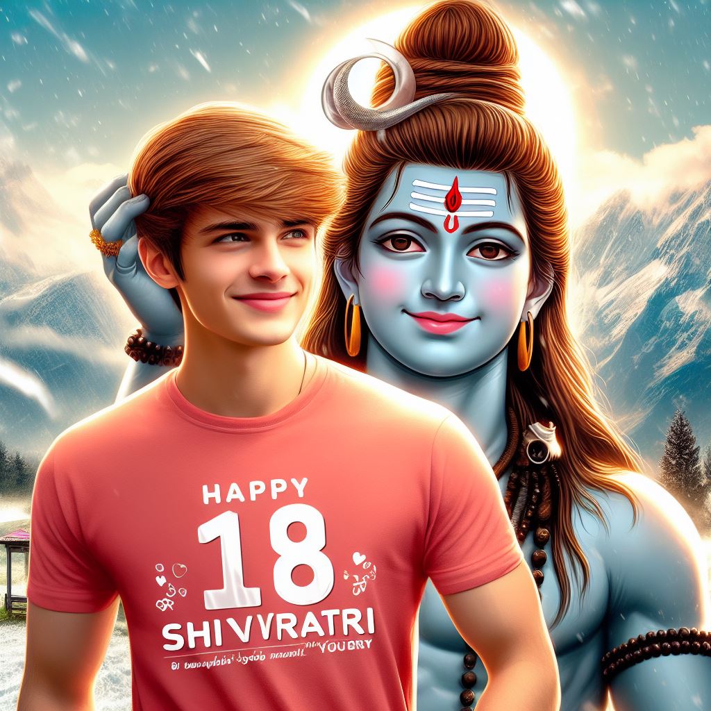 Maha Shivratri Boy & Girl taking blessing 3d ai photo editing prompt. Maha Shivratri 3D Ai Photo generate Prompts