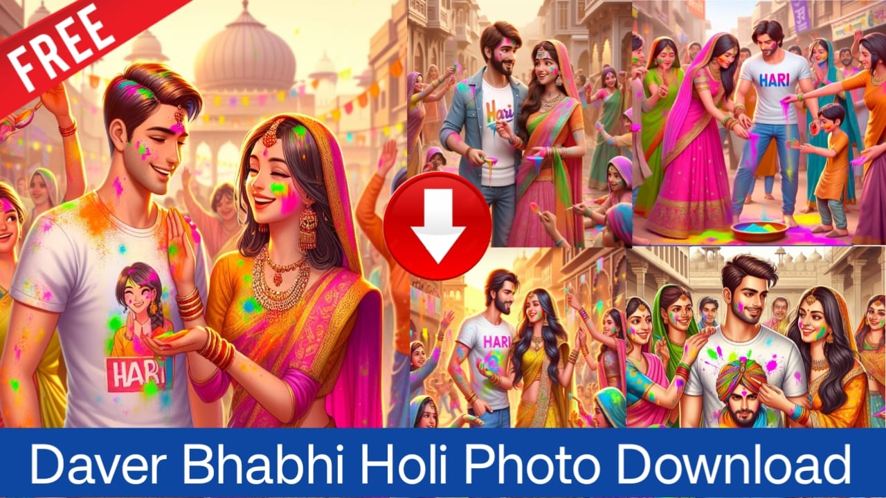Read more about the article Daver Bhabhi holi ai photo ( images ) editing prompt . Holi Special 3D Photo Editing Prompt