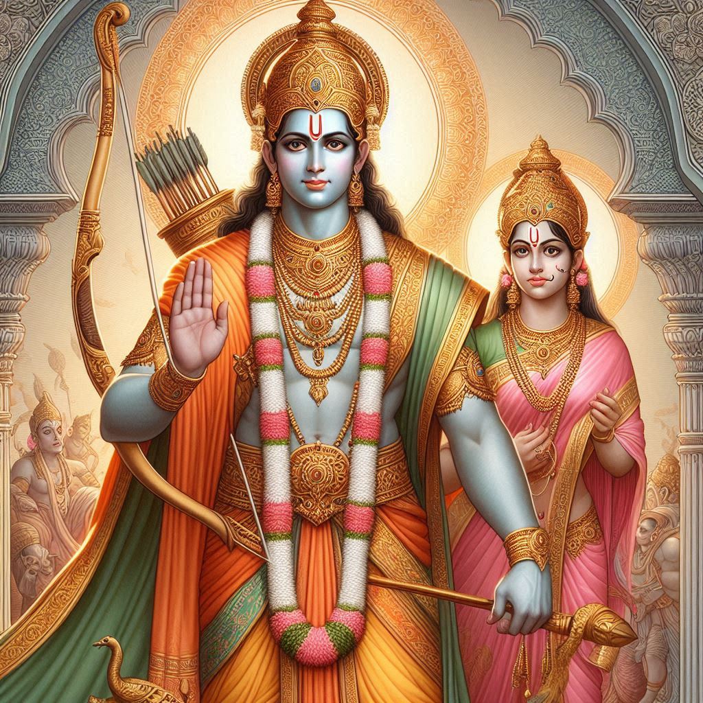 ayodhya ram sita ai images hd download . ai generated images of shri ram and sita. ai art ayodhya ram sita ai images .